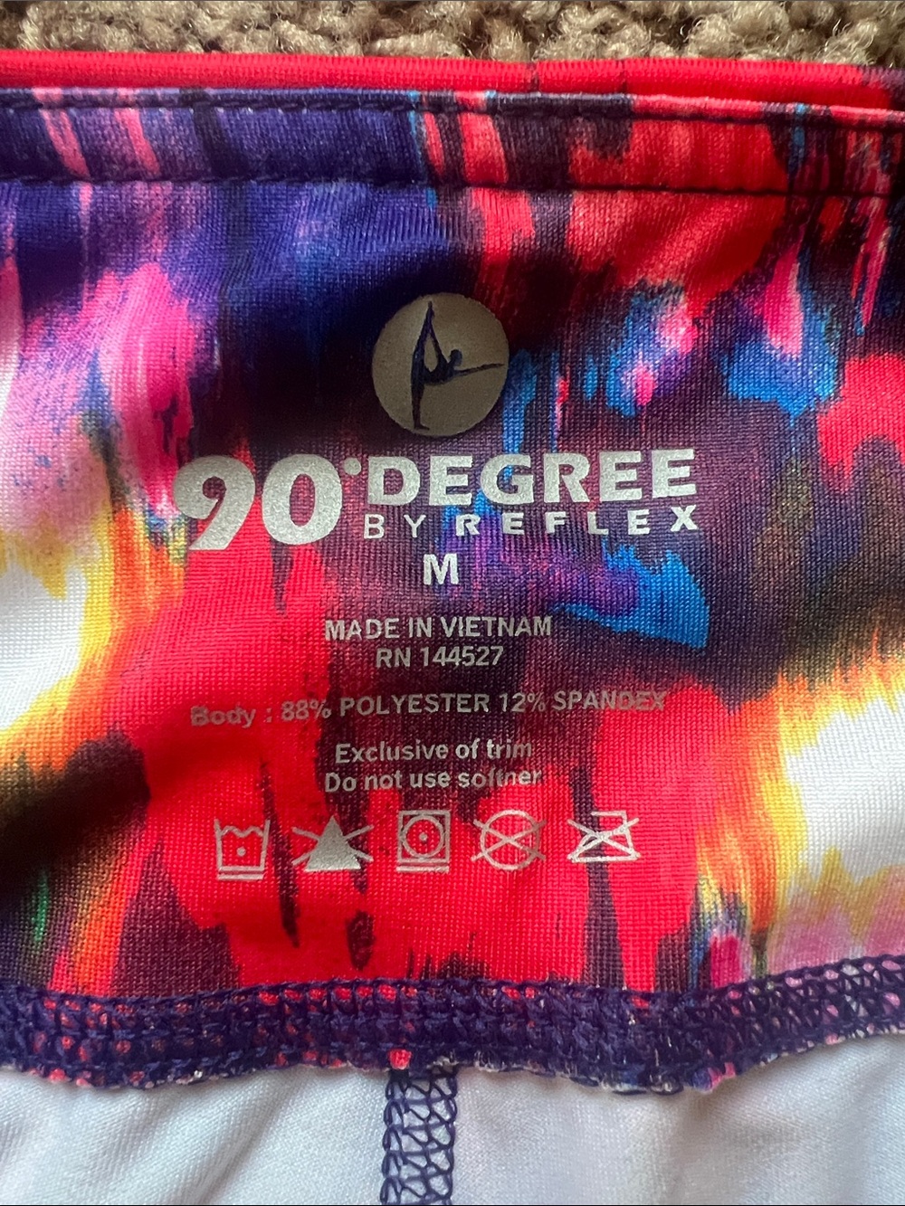 90 Degree By Reflex women’s Bright Multicolor Capri Leggings Size Medium - Picture 2 of 5